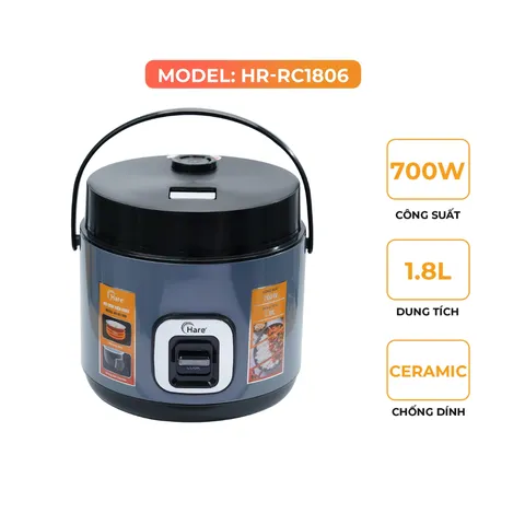 (Hàng chính hãng) Nồi Cơm Điện Hare HR-RC1806 1.8L - Công Suất 700W