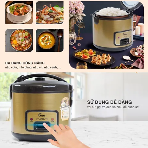 (Hàng chính hãng) Nồi Cơm Điện Hare HR-RC1006 1L - Công Suất 400W