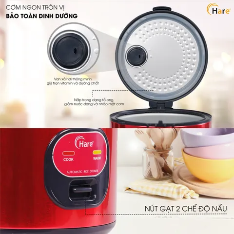 (Hàng chính hãng) Nồi Cơm Điện Hare HR-RC1808 1.8L - Công Suất 700W