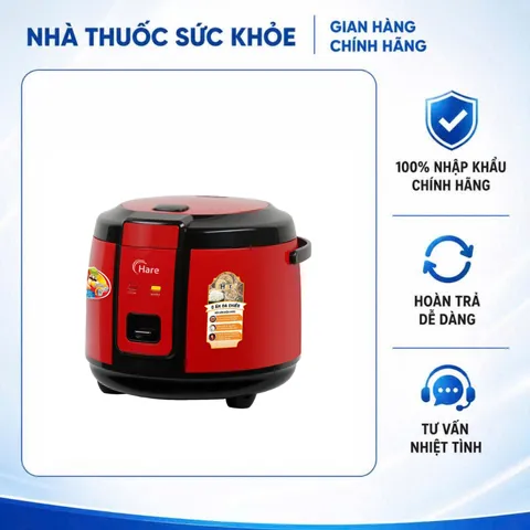 (Hàng chính hãng) Nồi Cơm Điện Hare HR-ER1806A 1.8L Màu Đỏ - Công Suất 700W