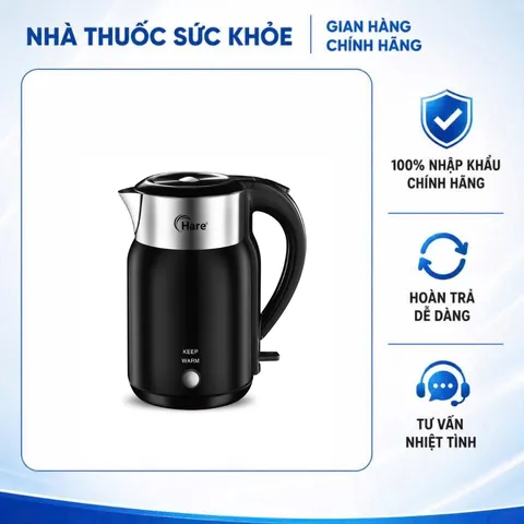 (Hàng chính hãng) Ấm Điện Đun Nước Hare HR-KE1826 1.8L Màu Đen - Công Suất 1800W