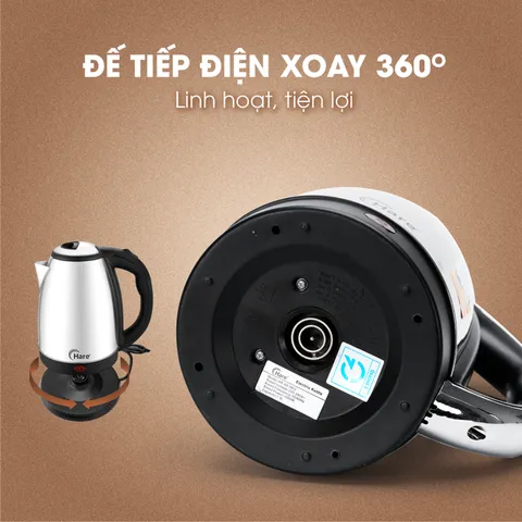 (Hàng chính hãng) Ấm Đun Siêu Tốc Hare HR-KE1800 1.8L - Công Suất 1500W