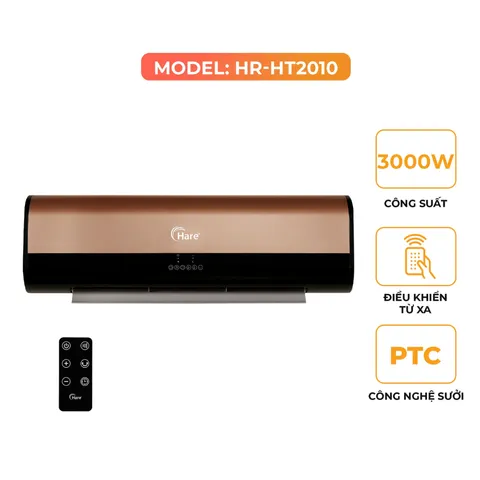 (Hàng chính hãng) Máy Sưởi Gốm Treo Tường Hare HR-HT2010 - Công Suất 3000W