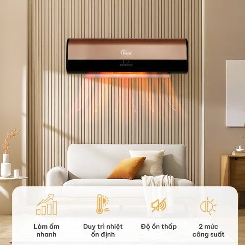 (Hàng chính hãng) Máy Sưởi Gốm Treo Tường Hare HR-HT2010 - Công Suất 3000W
