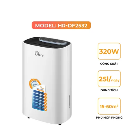 (Hàng chính hãng) Máy Hút Ẩm Hare HR-DF2532 - Công Suất 320W - 25L/ngày