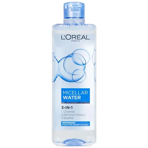 (Hàng nhập khẩu) Nước tẩy trang L'Oréal Micellar Water Refreshing cho da hỗn hợp và da dầu chai 400ml