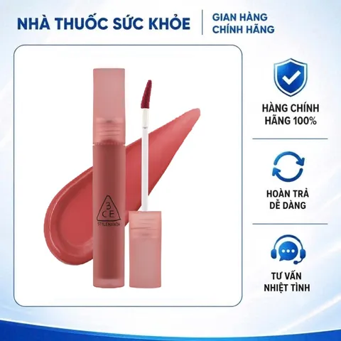(Hàng nhập khẩu) Son Kem Lì 3CE Blur Water Tint Casual Affair Cánh Hoa Hồng Khô 4,6Gr