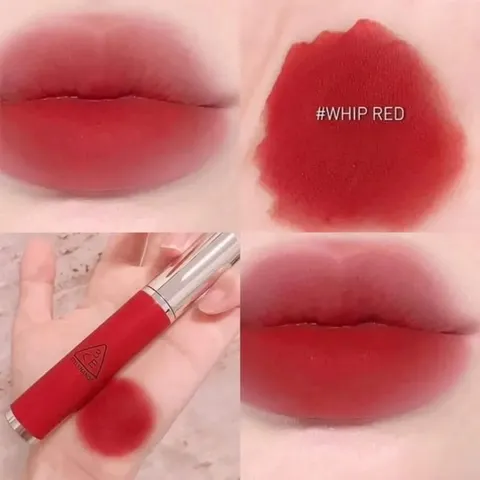 (Hàng nhập khẩu) Son Kem Lì 3CE Hazy Lip Clay Whip Red Màu Đỏ Gạch