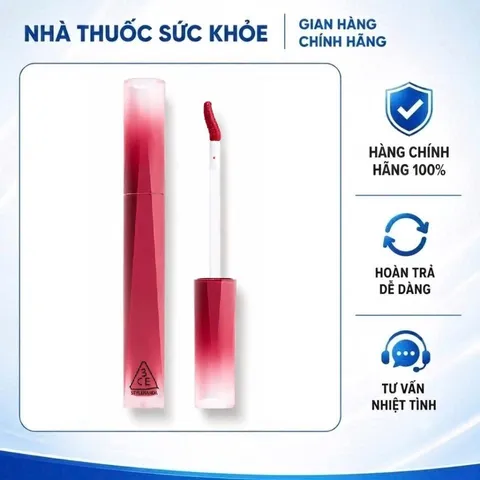 (Hàng nhập khẩu) Son Kem 3CE Velvet Lip Tint Plush 03 Daffodil Màu Đỏ Hồng Đất
