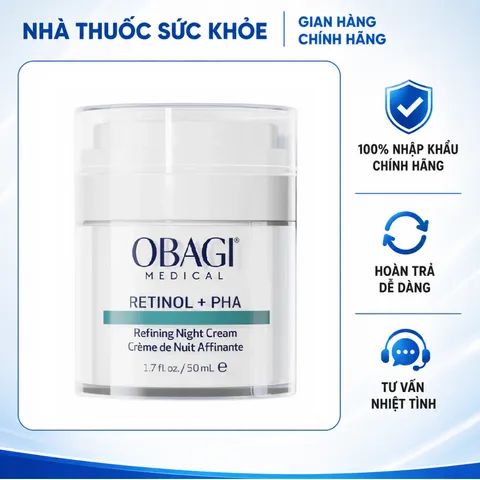 (Hàng nhập khẩu) Kem dưỡng trẻ hóa da ban đêm Obagi Medical Retinol + PHA 50ml
