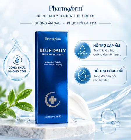 Kem Dưỡng Ẩm Phục Hồi Pharmaform Blue Revitalize 30ml - Chống Lão Hóa, Cấp Ẩm và Bảo Vệ Da Khỏi Ánh Sáng Xanh