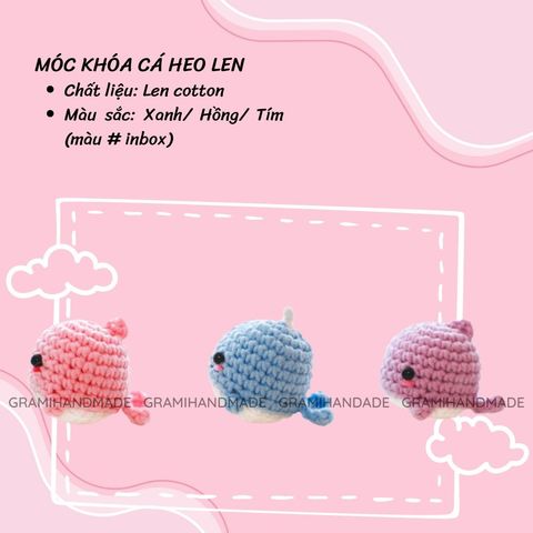 Móc khóa cá heo len handmade