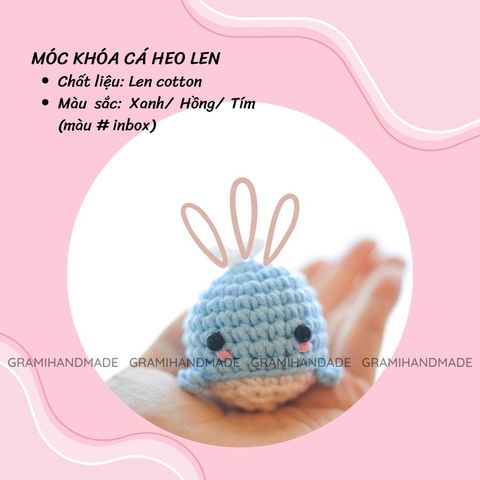 Móc khóa cá heo len handmade