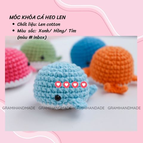 Móc khóa cá heo len handmade