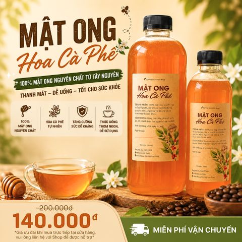Mật Ong Hoa Cà Phê CAO FOOD 100% Nguyên Chất Từ Tây Nguyên - Hương Vị Tự Nhiên, Ngọt Thanh, Thích Hợp Pha Nước Uống và Chế Biến Thức Ăn