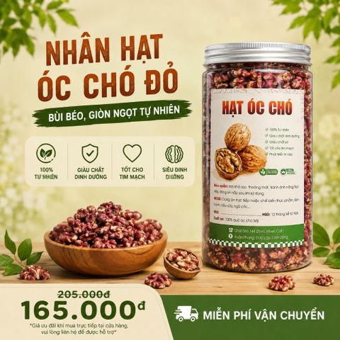 Hạt Óc Chó Đỏ CAOFOOD nhập khẩu Mỹ 500GR - Giàu Omega 3, Tốt Cho Mẹ Bầu và Phát Triển Trí Não Bé - 500g Hữu Cơ Tự Nhiên