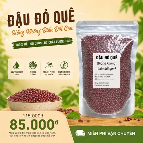 Đậu Đỏ Quê Tự Nhiên 1KG - Hạt Nhỏ Bùi, Không Biến Đổi Gen, An Toàn Cho Sức Khỏe, Thực Phẩm Bổ Dưỡng Giúp Đẹp Da, Thanh Nhiệt Giải Độc
