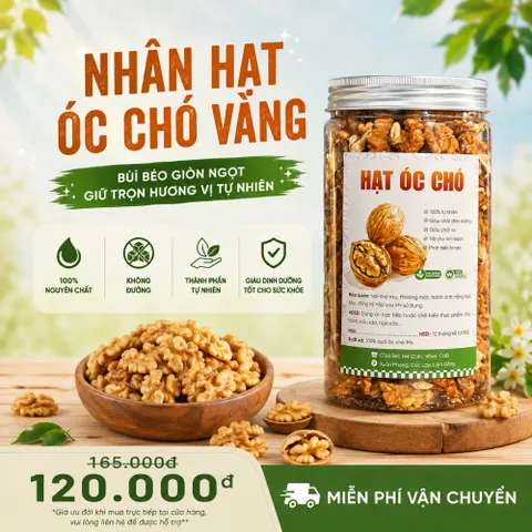 Nhân óc chó vàng CAOFOOD 450gr - Hạt dinh dưỡng cao cấp nhập khẩu từ Mỹ, tốt cho sức khỏe tim mạch và giảm cân