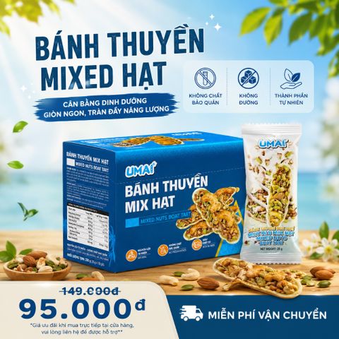 Bánh Thuyền Hạt Dinh Dưỡng UMAI - Bánh Kiêng Keto 100% Handmade, Ngon Miệng, Phù Hợp Ăn Chay và Bữa Phụ, Hỗ Trợ Giảm Cân