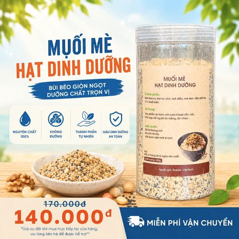 Muối Mè Hạt Dinh Dưỡng CAOFOOD – Hỗn Hợp Mè Đen, Hạt Macca, Hạt Điều, Ăn Chay, 500g - Sản Phẩm Tự Nhiên, Khỏe Mạnh từ Daklak