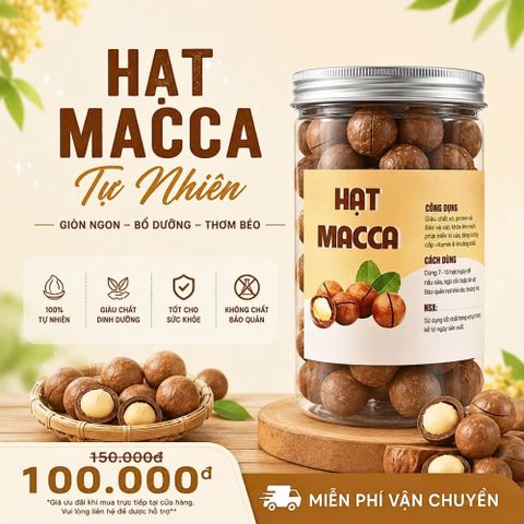 Hạt Macca Đaklak CAO FOOD 500gr - Loại 1 Nứt Vỏ To, Ngọt Bùi, Dinh Dưỡng Tự Nhiên, Hạt Ăn Liền, Giàu Chất Xơ, Thích Hợp Tặng Quà