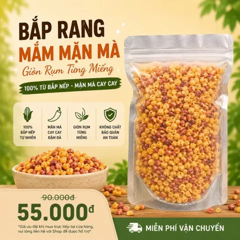 500GR Bắp rang mắm mặn mà CAOFOOD siêu ngon, thấm đậm vị, ăn là ghiền - món ăn siêu ngon phải thử