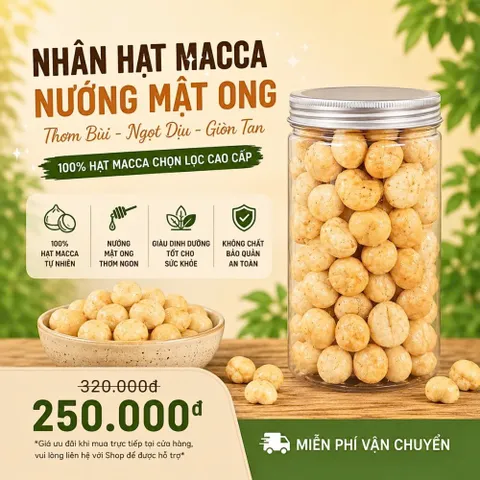 Hạt Macca Nướng Mật Ong CAOFOOD - Món Ăn Vặt Dinh Dưỡng Siêu Ngon, Giòn Rụm Ngọt Bùi, Quà Tặng Lý Tưởng cho Sức Khỏe