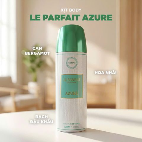 Xịt thơm toàn thân Armaf Le Parfait Azure Pour Femme Perfume Body Spray 200ml