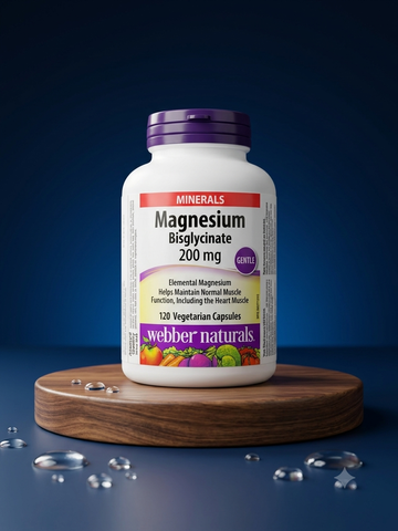 Viên uống Webber Naturals Magnesium Bisglycinate 200mg, tăng khả năng 