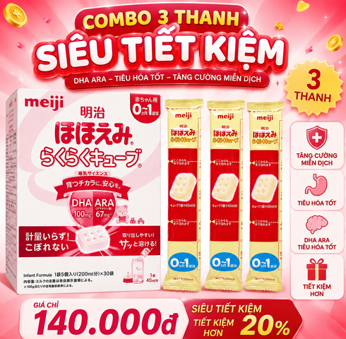 Tách lẻ 1 thanh sữa Meiji nội địa Nhật cho bé từ 0-1 tuổi (Combo 3 thanh tiết kiệm)