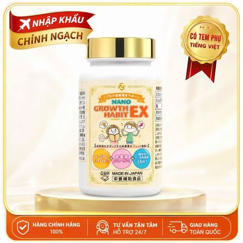 Nano Growth Habit EX 120 Viên Chính Hãng Nhật – Hỗ Trợ Tăng Chiều Cao, Bổ Sung Canxi DHA, Phát Triển Trí Não Trẻ Em