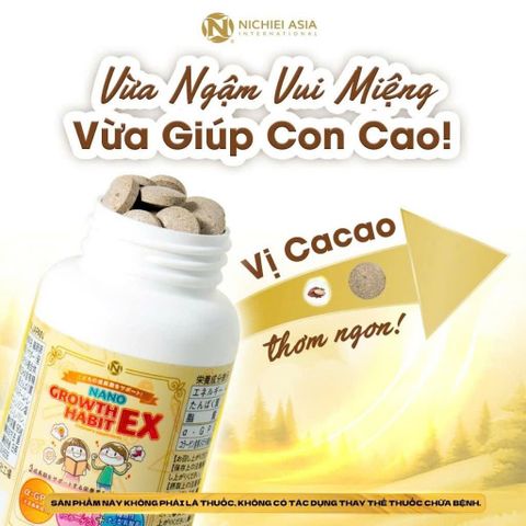 Nano Growth Habit EX 120 Viên Chính Hãng Nhật – Hỗ Trợ Tăng Chiều Cao, Bổ Sung Canxi DHA, Phát Triển Trí Não Trẻ Em