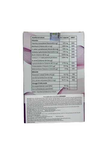 5 MTHF - hỗ trợ tăng sức đề kháng, bổ sung Vitamin, khoáng chất, EPA, DHA cho bà bầu nhập khẩu Tây Ban Nha hộp 30 viên