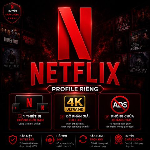 NETFLIX  PREMIUM 4K HDR - PROFILE RIÊNG