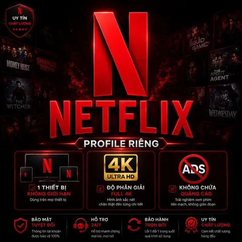 NETFLIX  PREMIUM 4K HDR - PROFILE RIÊNG