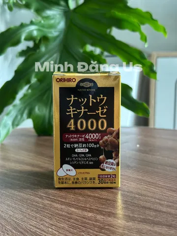 Viên Uống Orihiro Nattokinase 4000FU Nhật Bản - Tăng Cường Trí Nhớ, Hỗ Trợ Lưu Thông Máu - Hộp 60 Viên Chính Hãng 765649