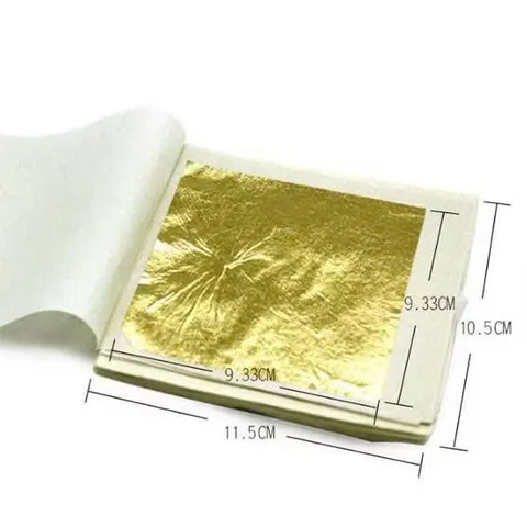 10 LÁ VÀNG THẬT ĂN ĐƯỢC 9,33cm - Lá Vàng Trang Trí Thực Phẩm, Bánh và Rượu, An Toàn Cho Sức Khỏe, Cao Cấp