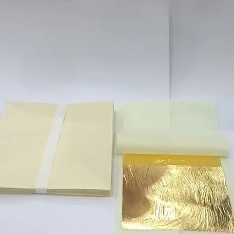 10 LÁ VÀNG THẬT ĂN ĐƯỢC 9,33cm - Lá Vàng Trang Trí Thực Phẩm, Bánh và Rượu, An Toàn Cho Sức Khỏe, Cao Cấp