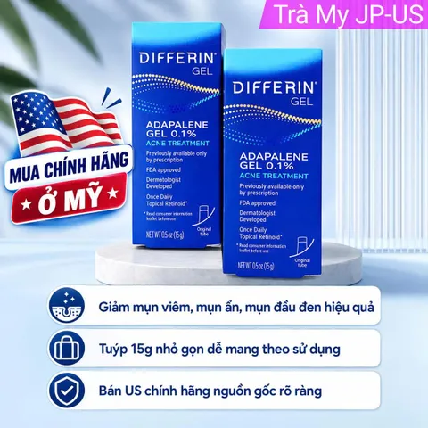 Gel Giảm Mụn Dífferin Mỹ - Điều Mụn Retinoid 0.1% Cho Da Mặt - Giải Pháp Hiệu Quả
