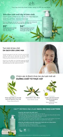 Sữa tắm tươi mới tẩy tế bào chết G&H GOODNESS & HEALTH REFRESH EXFOLIATING BODY WASH Mã hàng hóa: 125892