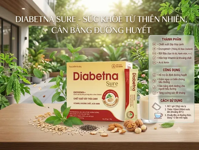 Gói Sữa Diabetna Sure 20g- Sữa hạt dành cho người tiểu đường
