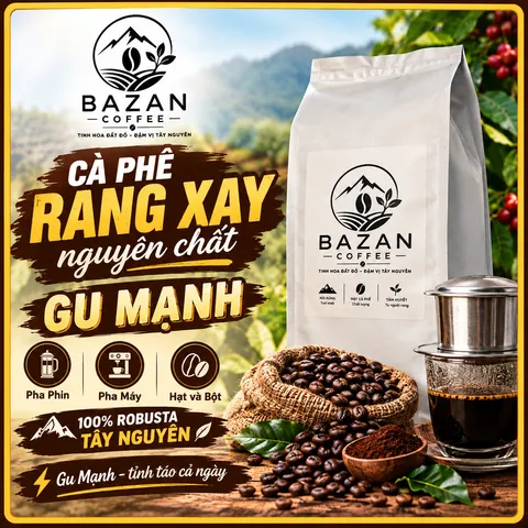 0,5kg Cà Phê Nguyên Chất Gu Mạnh - Đậm Vị - Tây Nguyên
