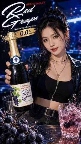 Grape Valley - Nước Trái Cây Có Ga NHO - Chai 750mill