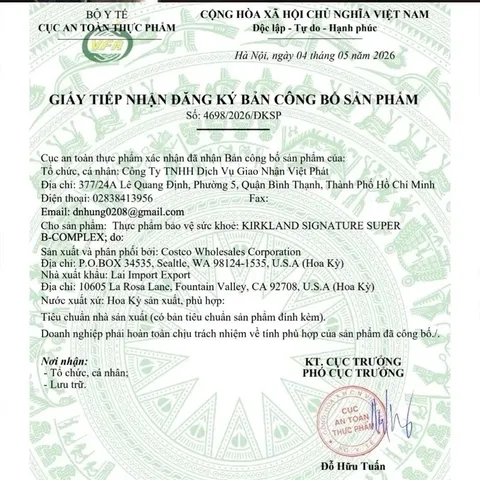 Vitamin B Tổng Hợp Super B-Complex Kirkland 500 Viên