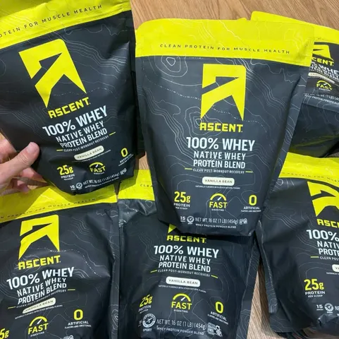 Ascent Native Whey Protein Vanilla – Whey Isolate Blend –454g