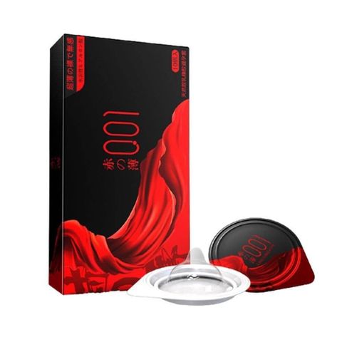Hộp 10 C&aacute;i Bao cao su OLO 0.01 Đỏ Đen - Si&ecirc;u mỏng 1