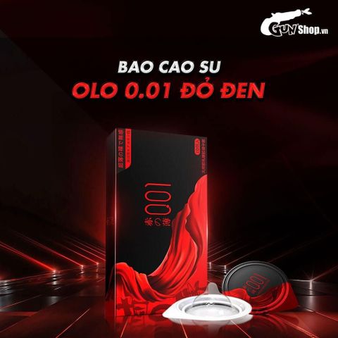 Hộp 10 C&aacute;i Bao cao su OLO 0.01 Đỏ Đen - Si&ecirc;u mỏng 2