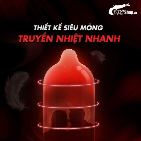 Hộp 10 C&aacute;i Bao cao su OLO 0.01 Đỏ Đen - Si&ecirc;u mỏng 3
