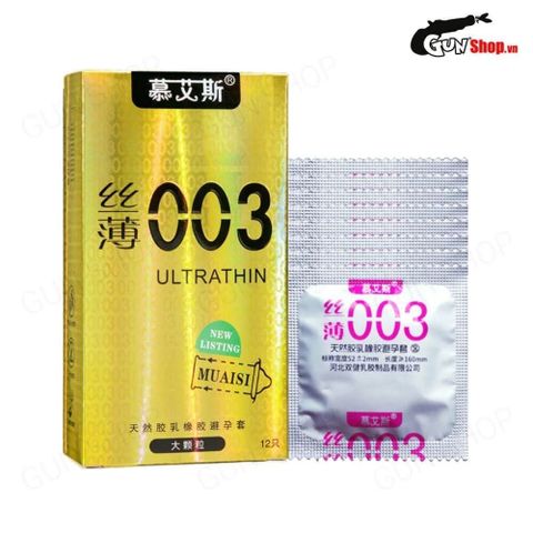 Hộp Bao cao su Muaisi 0.03 Ultrathin V&agrave;ng