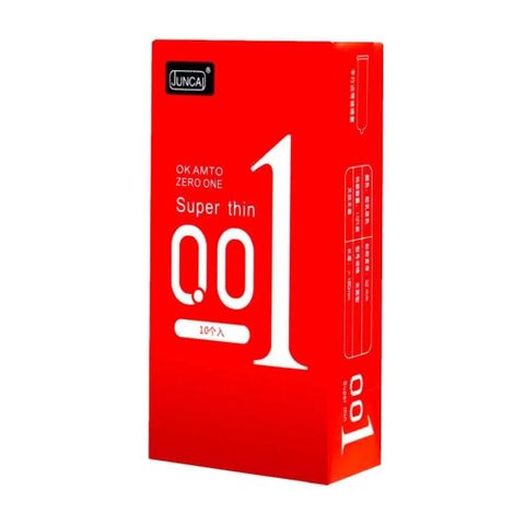 Hộp 10 C&aacute;i Bao cao su Juncai 001 Okamto Superthin Red